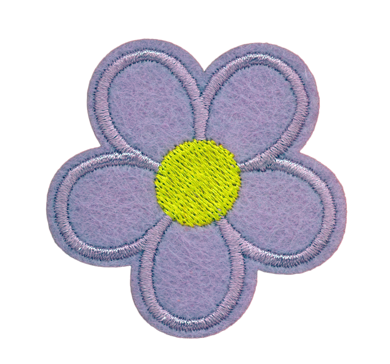 Broderat tygmärke Ljuslila Blomma