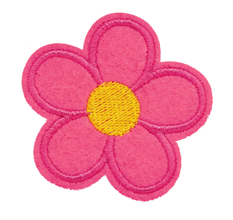 Broderat tygmärke Rosa Blomma