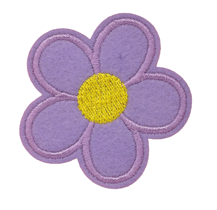 Broderat tygmärke Lila Blomma