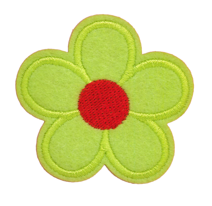 Broderat tygmärke Ljusgrön Blomma