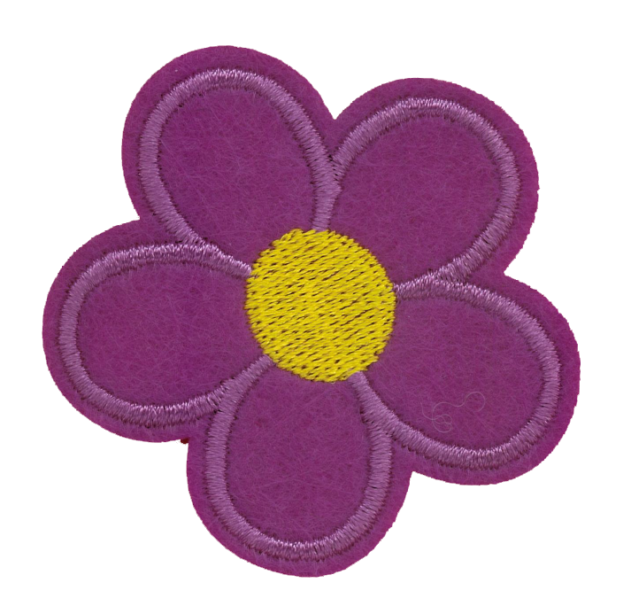Broderat tygmärke Lila Blomma