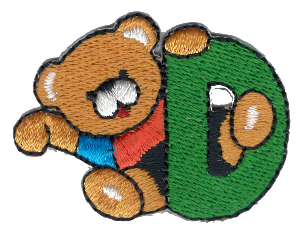 Tygmärke bokstav D med nalle