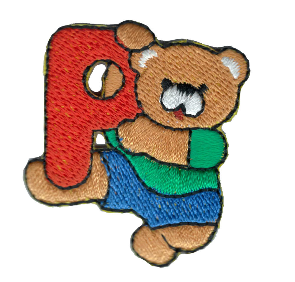 Tygmärke bokstav P med nalle