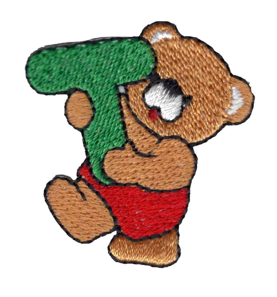 Tygmärke bokstav T med nalle