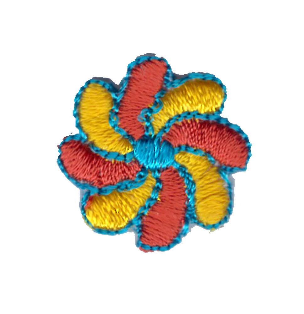 Broderat tygmärke Blomma röd/gul