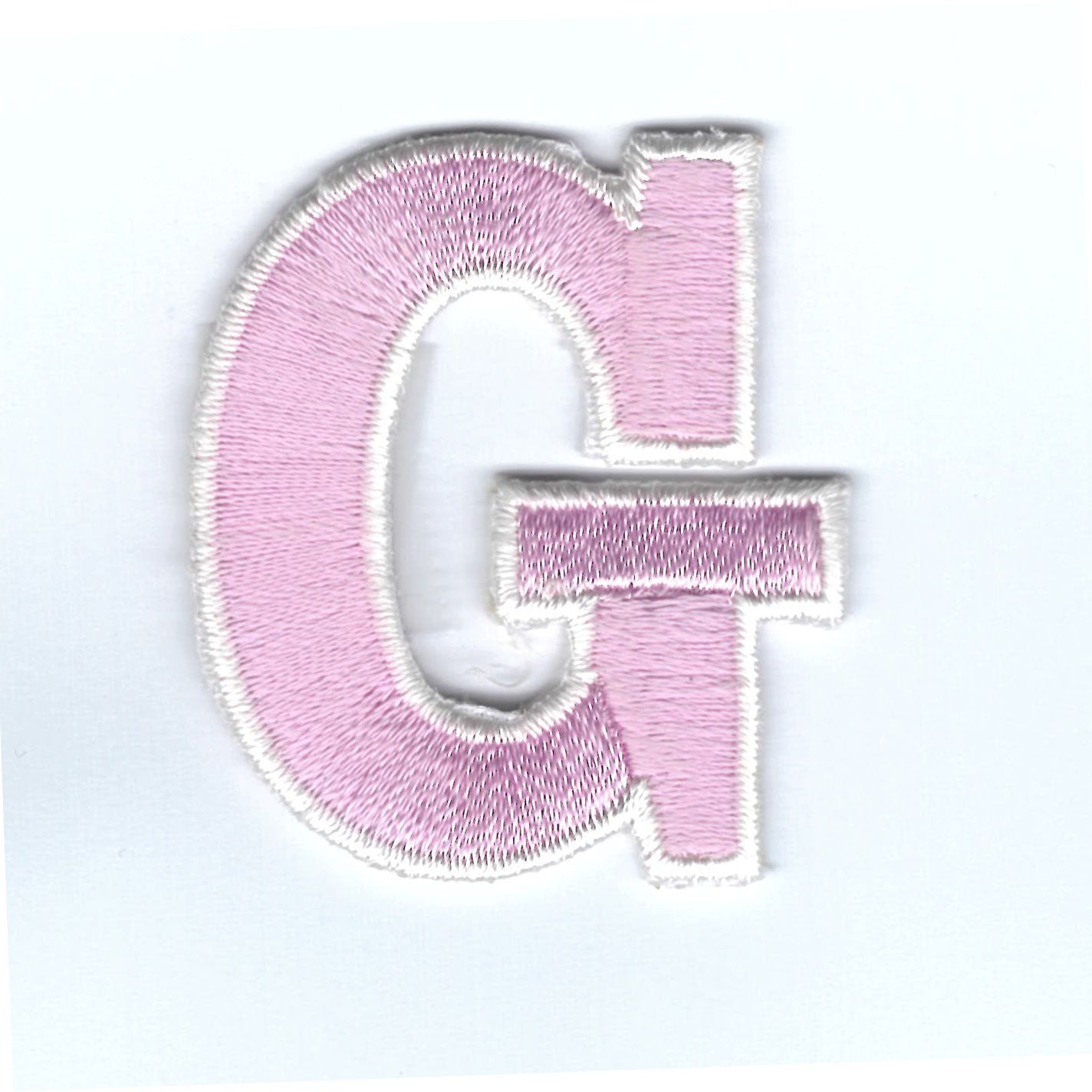 Broderad bokstav rosa G