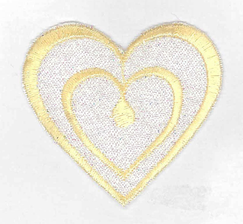 Broderat tygmärke Hjärta med glitter