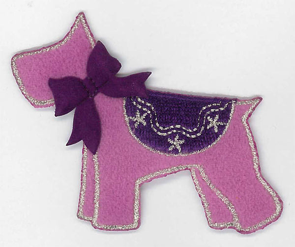 Broderat Tygmärke Lila Hund - Sykungen