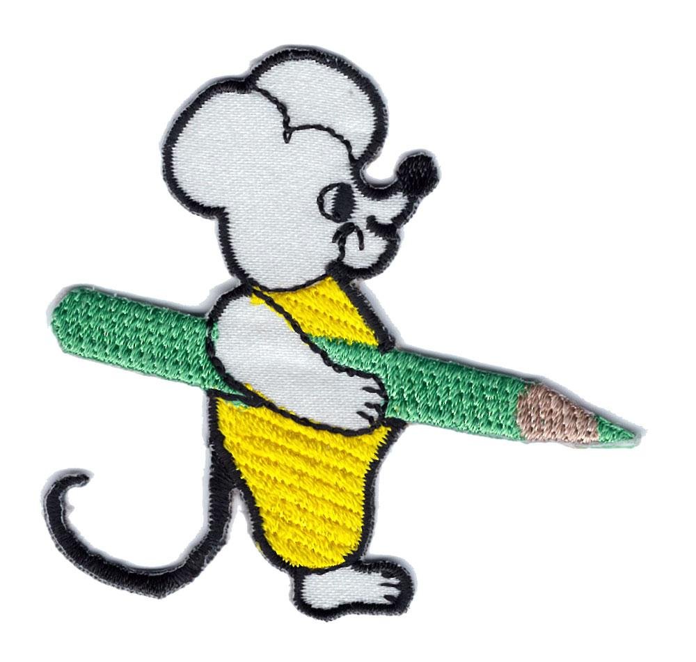 Tygmärke Mus med penna