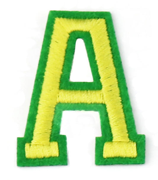 Tygmärke bokstav A Gul & Grön
