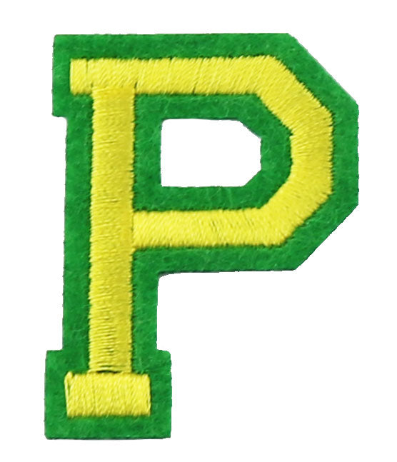 Tygmärke bokstav P Gul & Grön