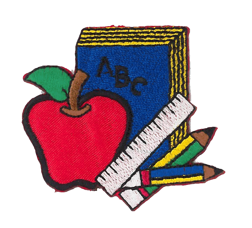 Tygmärke Bok med Äpple