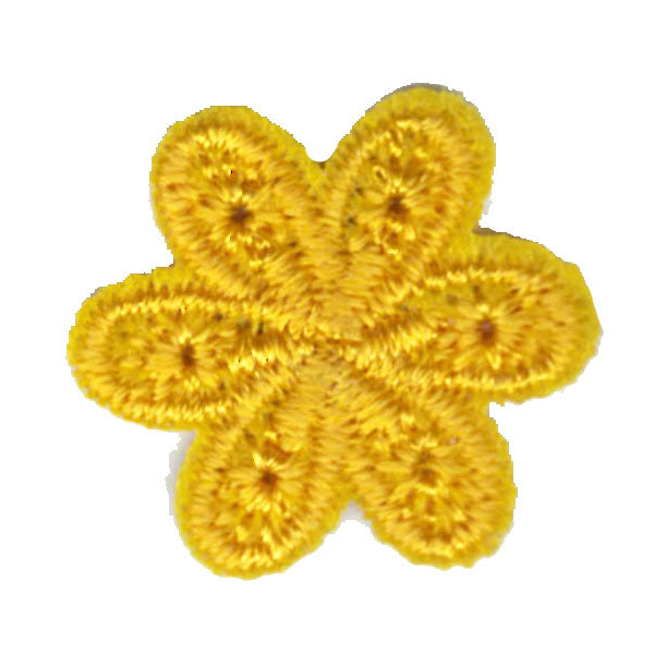Broderat tygmärke Gul Blomma