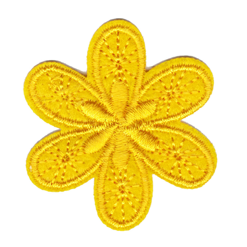 Broderat tygmärke Gul Blomma