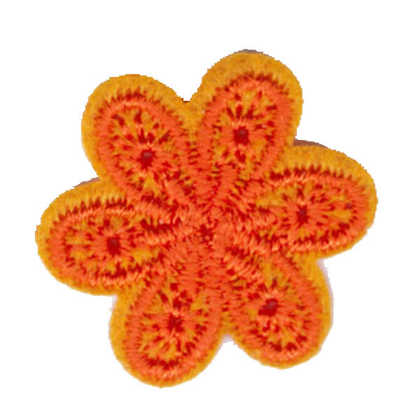 Broderat tygmärke Orange Blomma