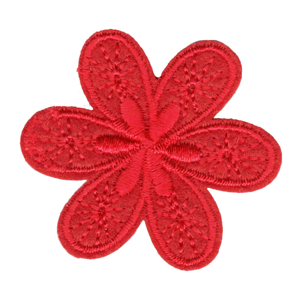 Broderat tygmärke Röd Blomma