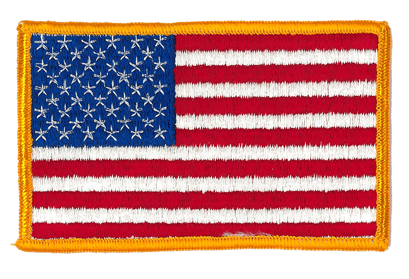 Broderat tygmärke USA flagga
