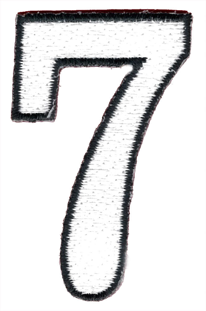 Tygmärke siffra 7 Vit