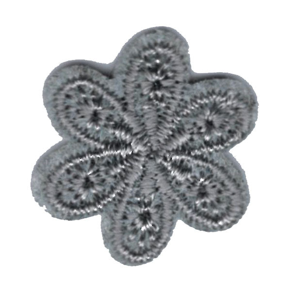Broderat tygmärke Grå Blomma