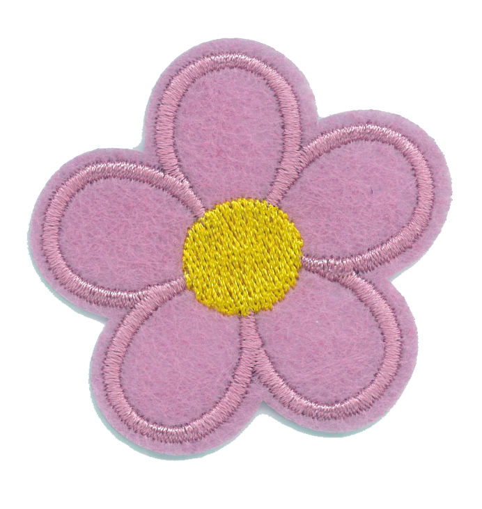 Broderat tygmärke Ljuslila Blomma - Sykungen
