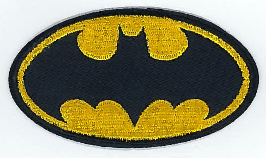 Batman tygmärke - broderat Märke att Stryka eller Sy på som dekoration eller att laga hål 