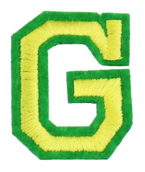 Tygmärke bokstav G Gul & Grön