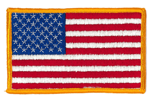 Broderat tygmärke USA flagga