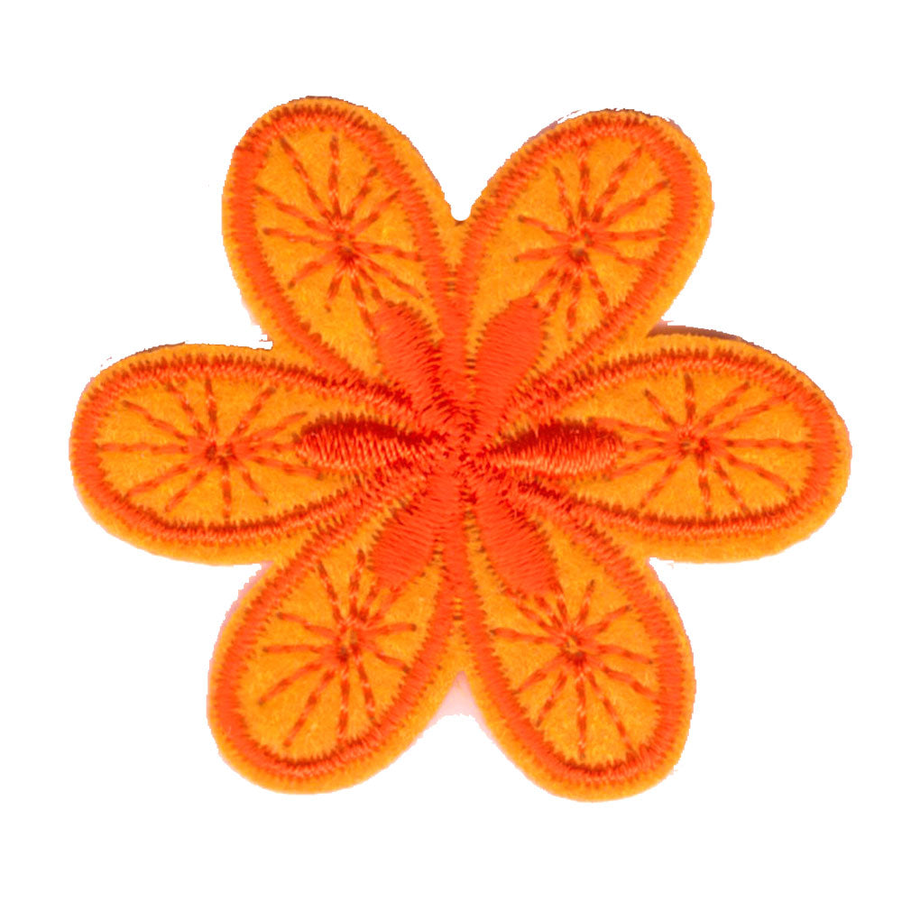 Broderat tygmärke Orange Blomma